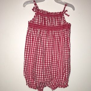BABY GAP Red Checkered Baby Romper